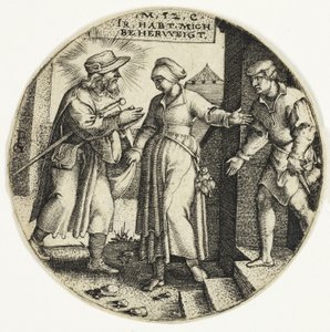 Schronienie nieznajomych, z Siedmiu Aktów Miłosierdzia autorstwa Georg Pencz
