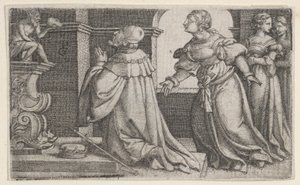 Salomon czczący bożki. autorstwa Georg Pencz