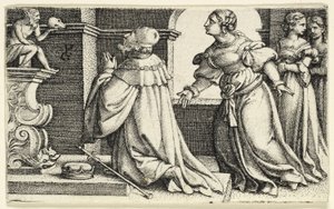Salomon oddaje cześć bożkowi Molocha autorstwa Georg Pencz