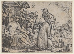 Prześladowanie Hioba. autorstwa Georg Pencz