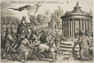 Triumf czystości, płyta druga z Triumfów Petrarki autorstwa Georg Pencz