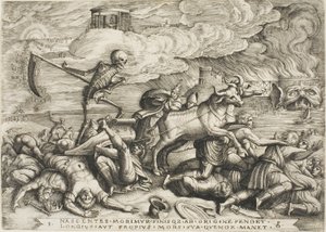 Triumf śmierci, płyta piąta z Triumfów Petrarki autorstwa Georg Pencz