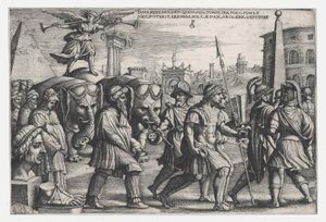 Triumf sławy o czystości, z „Triumfów Petrarki”. autorstwa Georg Pencz