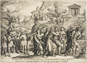 Triumf miłości, płyta pierwsza z Triumfów Petrarki autorstwa Georg Pencz