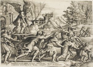 Triumf czasu, płyta czwarta z Triumfów Petrarki autorstwa Georg Pencz