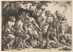 Tetyda i Chiron, 1543. autorstwa Georg Pencz