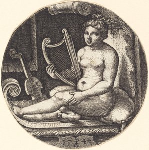 Kobieta z harfą autorstwa Georg Pencz