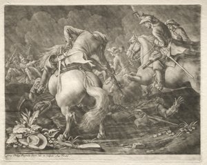 Potyczka huzarów pruskich i węgierskich. autorstwa Georg Philipp I Rugendas