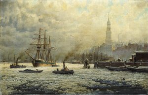 Port w Hamburgu, 1893 autorstwa Georg Schmitz