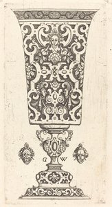 Czara ozdobiona maską