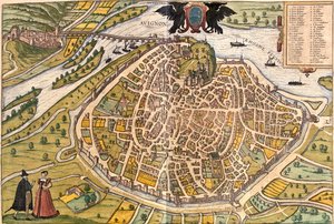 Awinion, Francja autorstwa Georg and Hogenberg Franz (1535 90) Braun