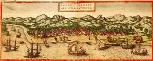 Calicut autorstwa Georg and Hogenberg Franz (1535 90) Braun