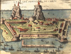 Korfu, Grecja autorstwa Georg and Hogenberg Franz (1535 90) Braun