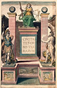 Przednia okładka książki Civitates orbis terrarum autorstwa Brauna i Hogenberga