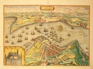 Kronborg z Miast świata Georga Braun autorstwa Georg Braun and Hogenberg Franz