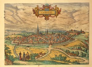 Mapa Cambrai z miast świata autorstwa Georga Braun autorstwa Georg Braun and Hogenberg Franz