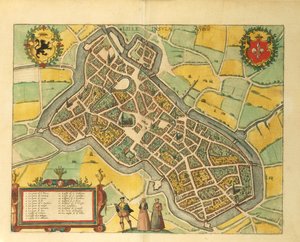 Mapa Lille z miast świata autorstwa Georga Braun autorstwa Georg Braun and Hogenberg Franz