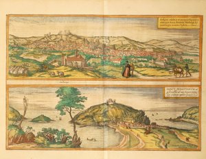 Mapa San Sebastian i Burgos z II wojny światowej autorstwa Georga Braun autorstwa Georg Braun and Hogenberg Franz