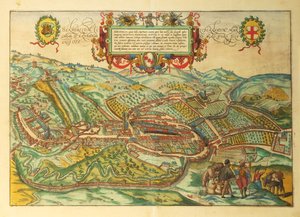 Mapa Serravalle Scrivia, region Piemontu z World Cities autorstwa Georga Braun autorstwa Georg Braun and Hogenberg Franz
