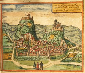 Mapa Syjonu z miast świata autorstwa Georga Braun autorstwa Georg Braun and Hogenberg Franz