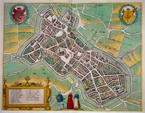 Mapa miasta Lille z „Civitates Orbis Terrarum” Georga Brauna (1541-1622) i Fransa Hogenberga (1535-1590) ok. 1572-1617. Paryż, B.N.