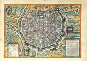 Milan z Miast Świata Georga Braun autorstwa Georg Braun and Hogenberg Franz