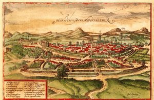 Montpellier, Francja autorstwa Georg and Hogenberg Franz (1535 90) Braun