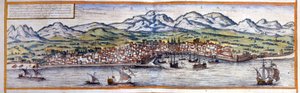 Widok z Palermo na Sycylii. Atlas Brauna i Hogenberga autorstwa Georg Braun and Hogenberg Franz