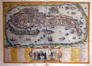 Widok Wenecji z Atlasu „Civitates Orbis Terrarum” Brauna i Hogenberga