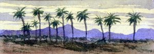 Palmy pustynne (akwarelowe)