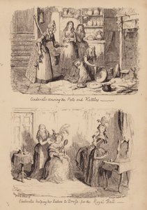 Kopciuszek i szklany pantofelek (rycina) autorstwa George (after) Cruikshank