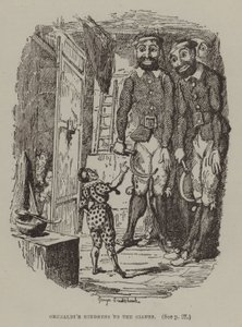 Uprzejmość Grimaldiego dla olbrzymów (rycina) autorstwa George (after) Cruikshank