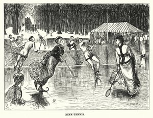Punch cartoon: Rink-Tenis (grawerowanie) autorstwa George (after) Du Maurier