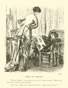 Młoda, ale praktyczna (grawerunek) autorstwa George (after) Du Maurier