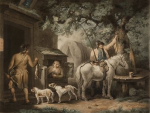 Powrót sportowca, grawerowane przez Williama Warda (1766-1826) (mezzotinta)