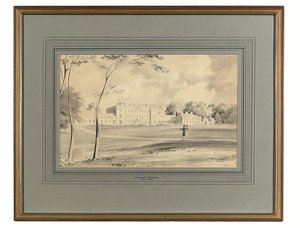 Carton House, hrabstwo Kildare, siedziba księcia Leinster (spranie ołówkiem i szarością) autorstwa George (after) Petrie