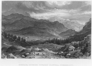 Eskdale, Patrząc w stronę Scawfell, Cumberland (grawerowanie) autorstwa George (after) Pickering