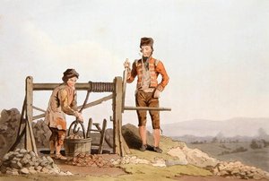 Ruddle Pit, z „Kostium Yorkshire” grawerowane przez Roberta Havella (1769-1832) 1814 (kolor lito) autorstwa George (after) Walker