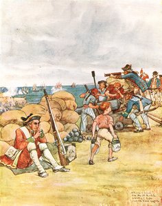 Podczas oblężenia Belle Isle, ilustracja z „Śpiewnika obrazkowego”, 1910 autorstwa George, 9th Earl of Carlisle Howard