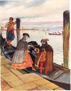 La Biondina w Gondolecie, ilustracja z „Śpiewnika obrazkowego”, 1910