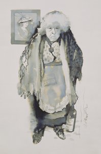Margaret: Powinni coś zrobić, 1969 (pióro i pranie na pokładzie) autorstwa George Adamson