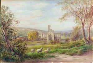 Opactwo Kirkstall, Leeds (akwarela na papierze) autorstwa George Alexander