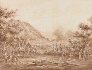 Wielki bazar w ogniu, Kabul autorstwa George Alfred Croly