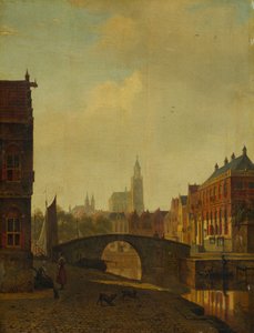 Wyimaginowany widok Arnhem, koniec lat 30. XIX wieku. autorstwa George Andries Roth