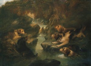 Polowanie na wydry, 1867 autorstwa George Armfield
