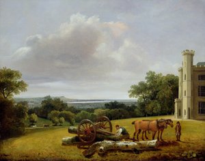 Załadunek wagonu drewna w Cave Castle, Yorkshire autorstwa George Arnald
