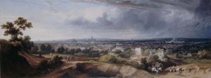 Paryż widziany ze wzgórz Montmartre, 1822.