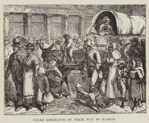 Czarni emigranci w drodze do Kansas autorstwa George Augustus Sala