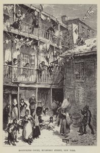 Ragpickers Court, Mulberry Street, Nowy Jork autorstwa George Augustus Sala
