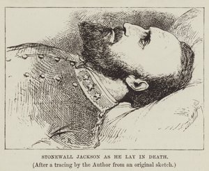 Stonewall Jackson, gdy leżał w Śmierci autorstwa George Augustus Sala